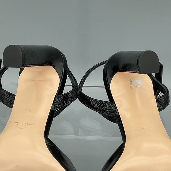 NEW AGL Milly H Block Heel Sandals Black Size 6 (36) - Picture 9 of 10